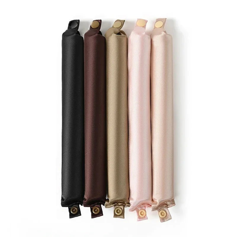 Satin Covered Heatless Hair Curlers - 4pcs